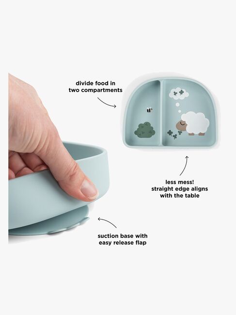 Done By Deer Tiny Farm Delt Tallerken Stick & Stay, Blue