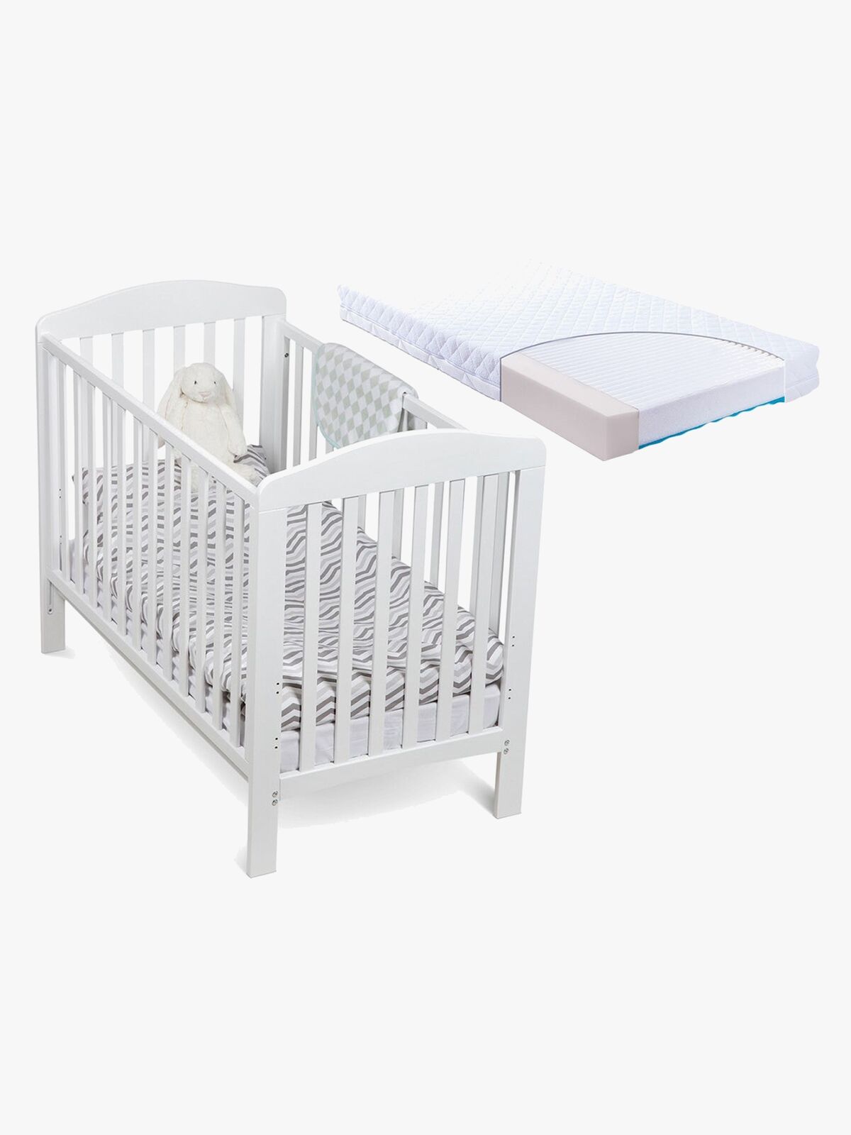 JLY ELLA Dream Lux Sprinkelseng Med Madrass, Hvit