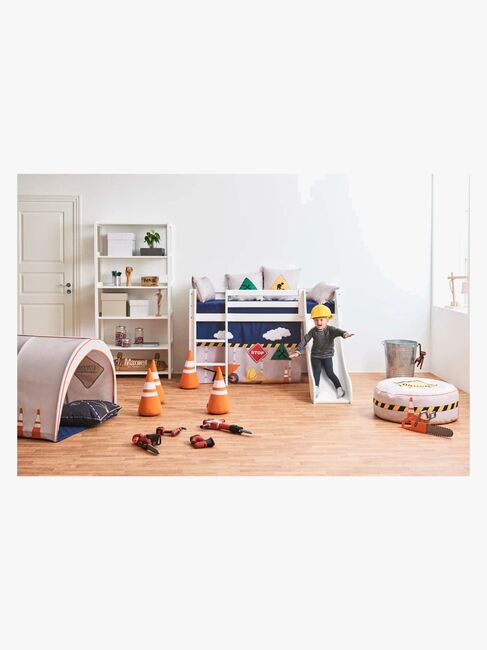 Hoppekids ECO Dream Halvhøy Loftseng med Sklie og Stige 90x200, Hvit