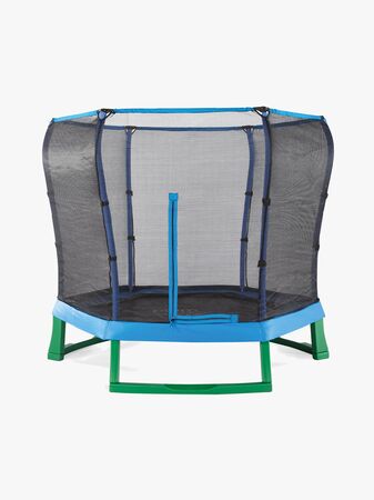 Plum Junior Jumper Trampoline inkl. Sikkerhetsnett 220 cm, Blå/Grønn