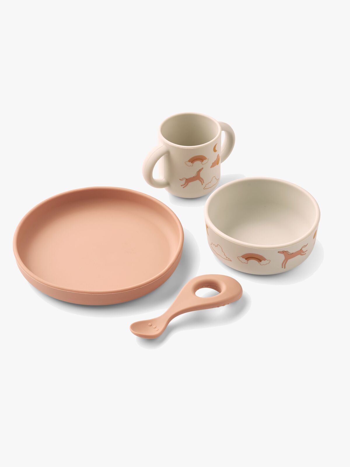 LIEWOOD Vivi Mønstret Matsett Silikon, Dream/Ecru