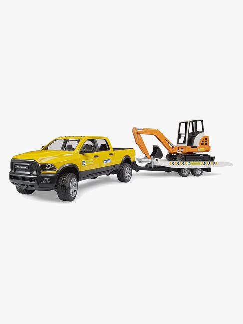 Bruder RAM Power Wagon Arbeidsbil med Tilhenger & Gravemaskin