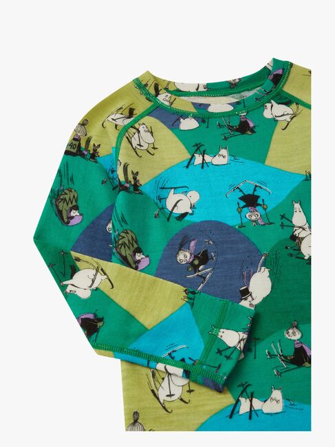 Reima Mummitrollet Trivsam Superundertøy Ullblanding, Enchanted Green