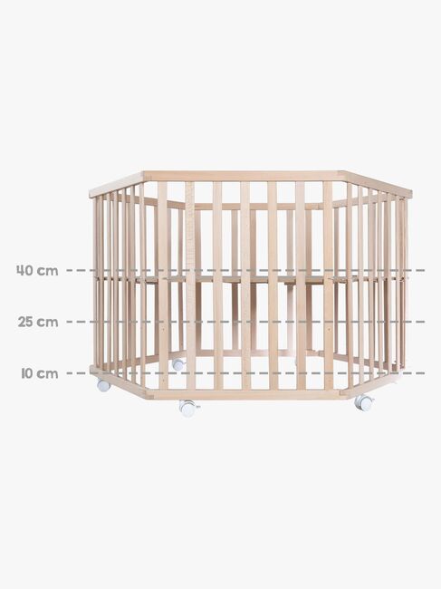 Roba Hexagon Lekegrind med Hjul, Beloved Bear Natural Wood