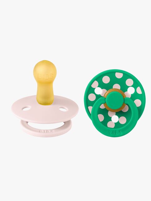 BIBS Studio Colour Polka Smokk 2-Pakk Latex Str 2, Petal/Cactus