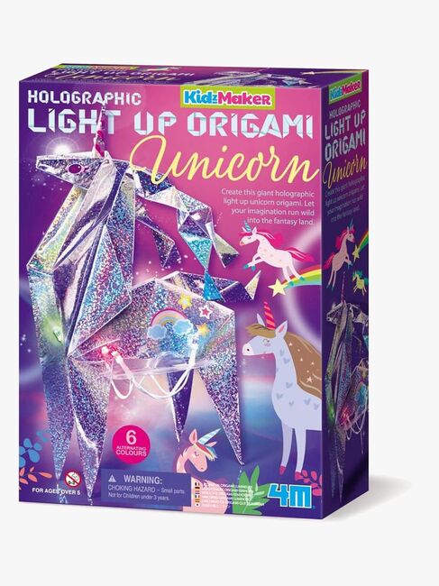 4M KidzMaker DIY-sett Holografisk Light-Up Origami Enhjørning