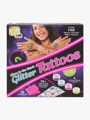 FAB LAB Glow In The Dark Glitter Tatoveringssett