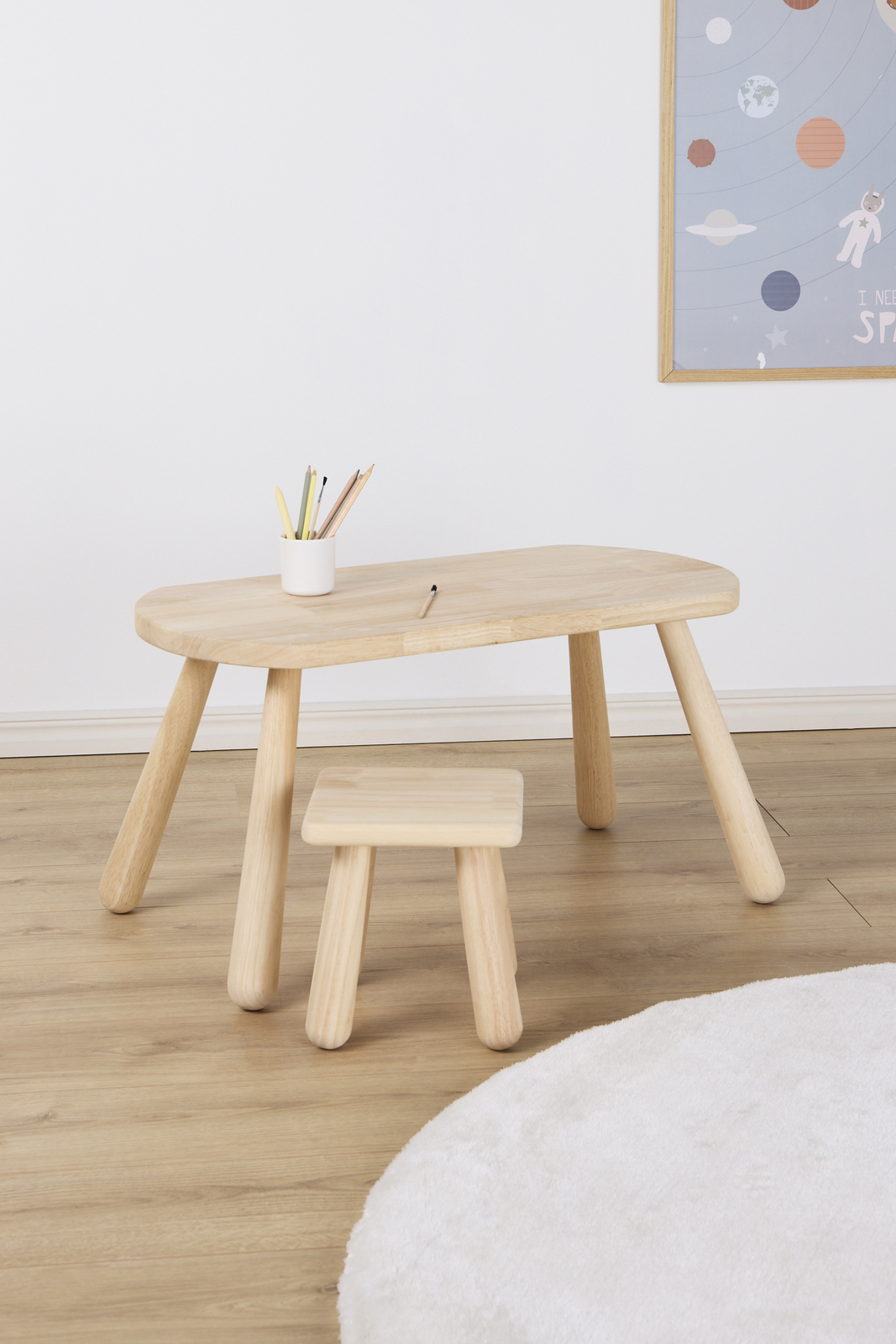 Minitude Minitude Nordic Skrivebord med Firkantet Krakk, Natur