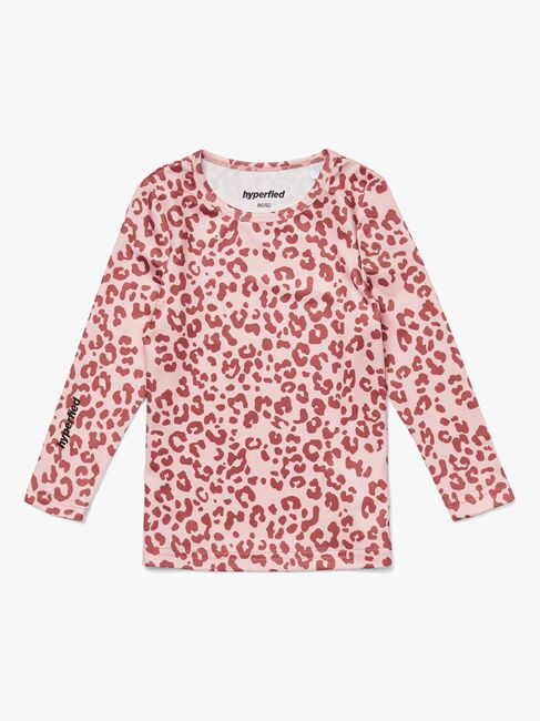 Hyperfied Long Sleeve Logo Top, Pink Leo