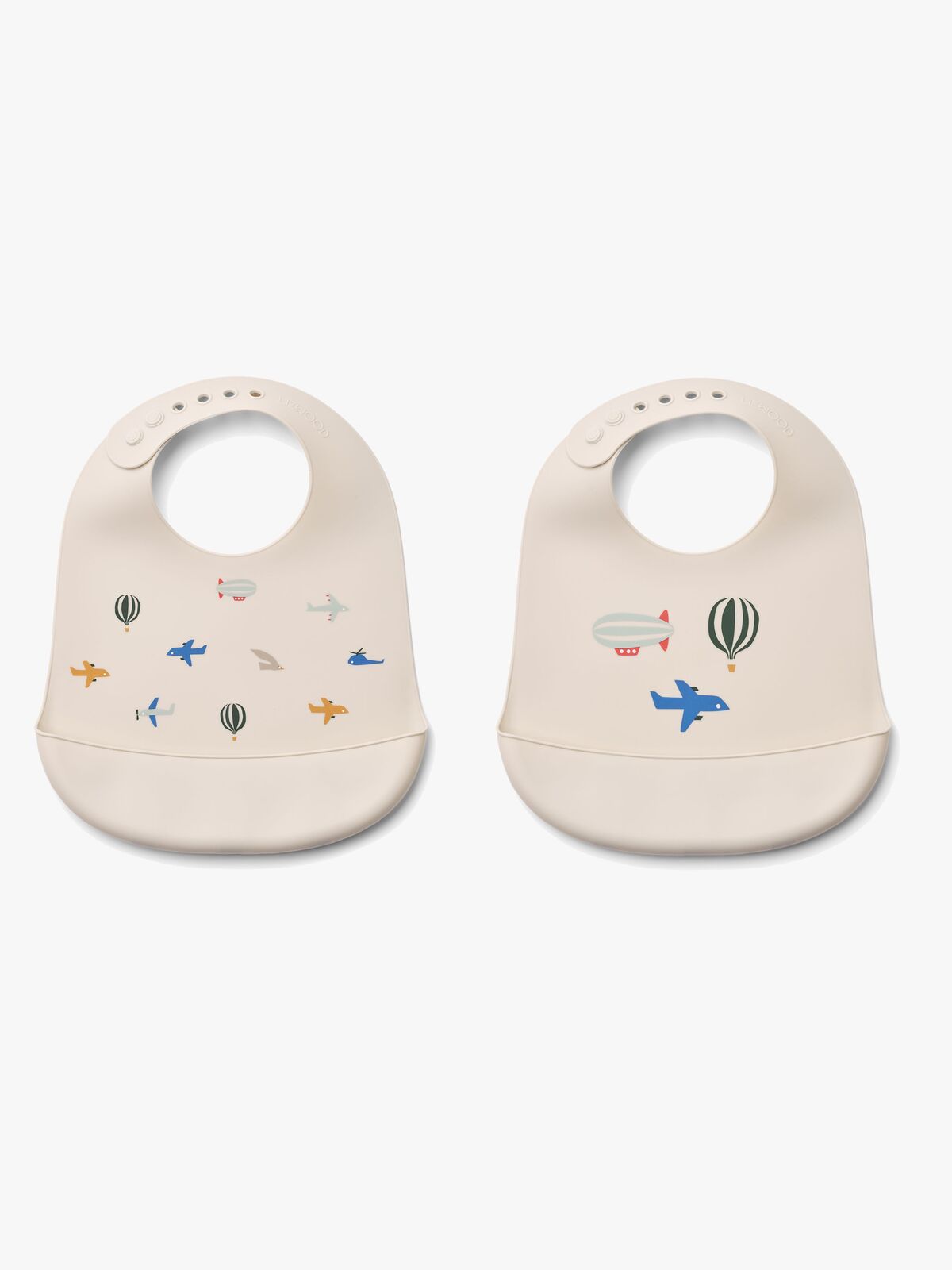 LIEWOOD Tilda  Mønstret Smekke Silikon 2-Pack, Aviator/Ecru