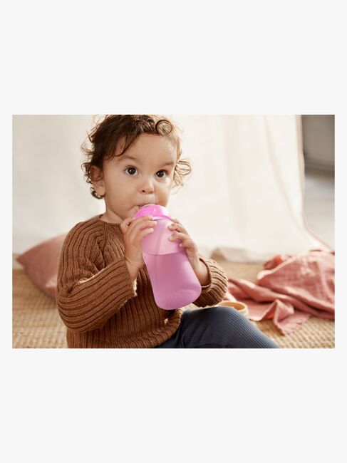 Everyday Baby Varmeindikerende Tåteflaske Glass 240 ml, Cerise