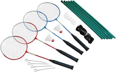 Spring Summer Badminton-sett til 4 Spillere inkl. Nett