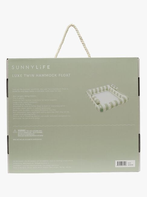 SUNNYLiFE Lux Twin Flytende Hengekøye, The Vacay Soft Olive