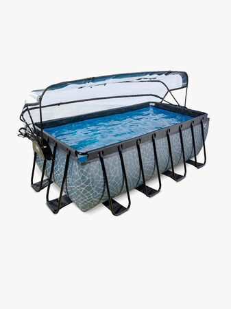 EXIT Bassengsett med Kuppel 400x200x122 cm, Grå