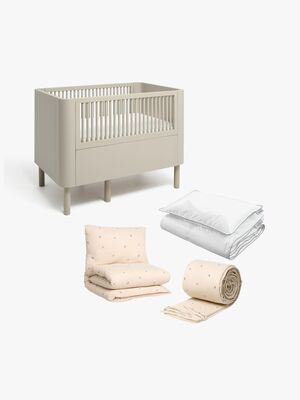 Alice & Fox June Vokseseng inkl. Sengesett TWIGGIE 100x130, Dusk Beige