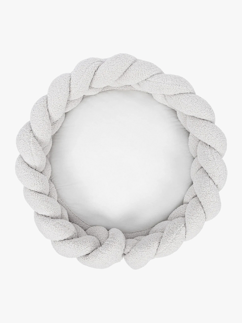 MeowBaby Bearly Babynest med Flettet Beskyttelse & Leketeppe, Offwhite