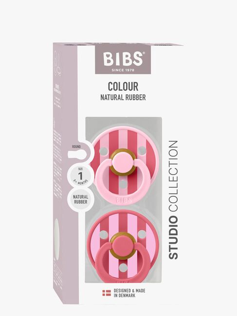 BIBS Studio Colour Block Smokk 2-Pakk Lateks Str 1, Baby Pink Coral Mix