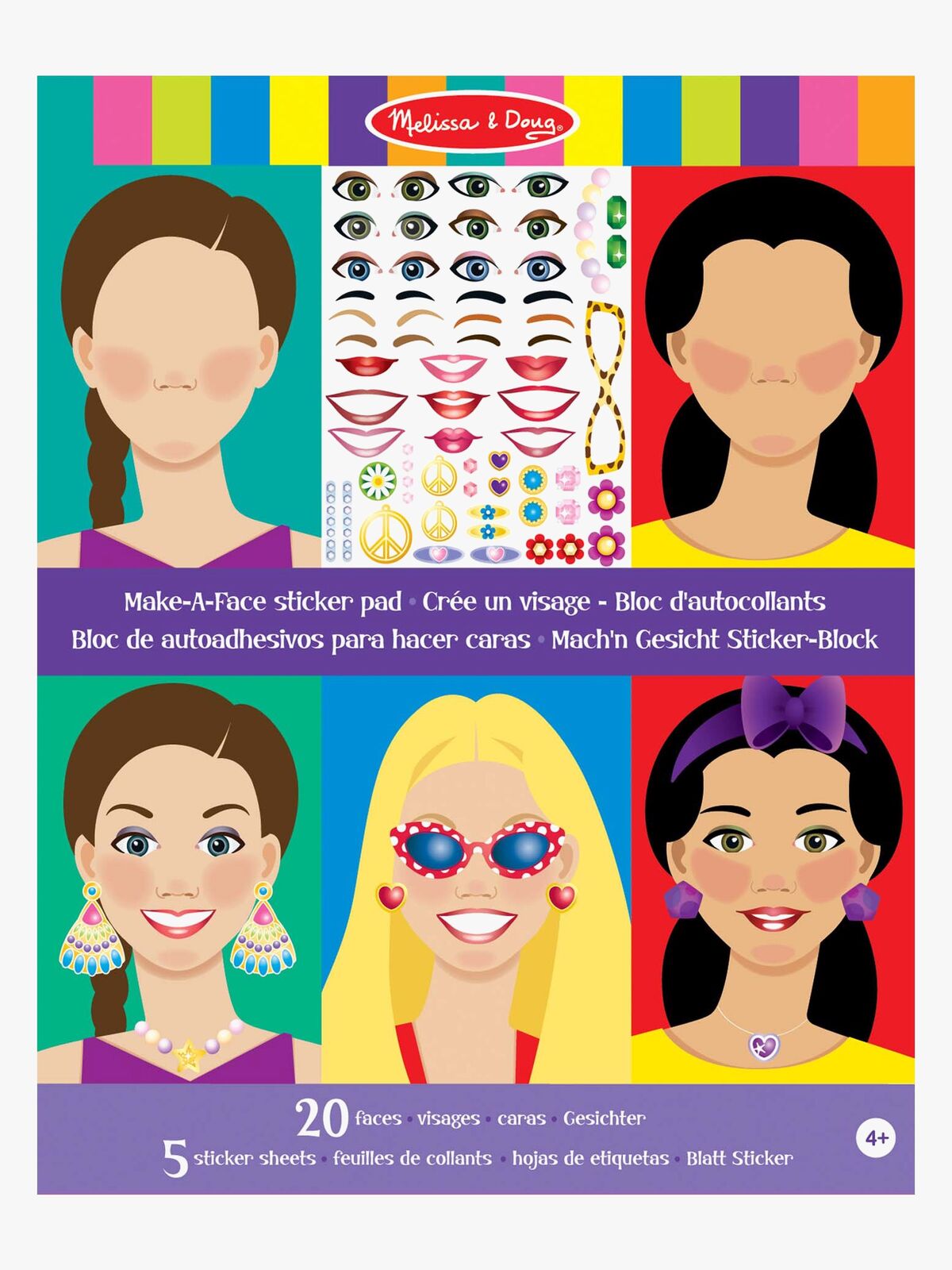 Melissa & Doug Make-a-Face Klistremerkebok