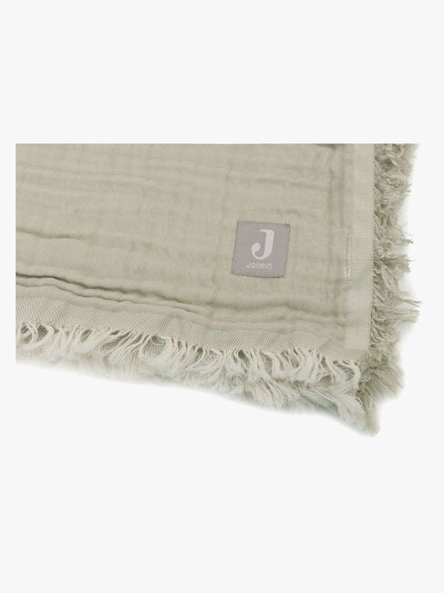 Jollein Musselinteppe Fringe, Olive Green/Ivory