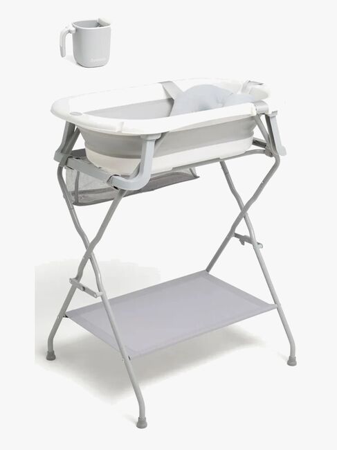 Beemoo CARE Assist Badebalje Inkl. Badestøtte, Badestativ & Skyllekanne, Grey/White