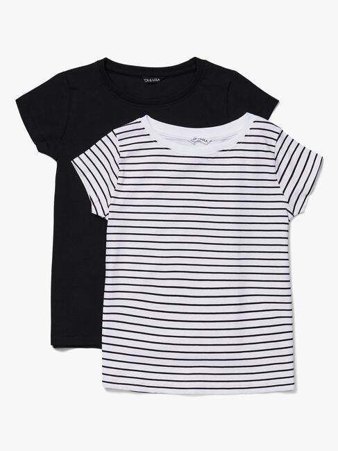 Luca & Lola Fanny Topp 2-pack, Black/Stripes