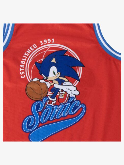 Sonic Singlet & Shorts Sport Sett, Blå/Rød