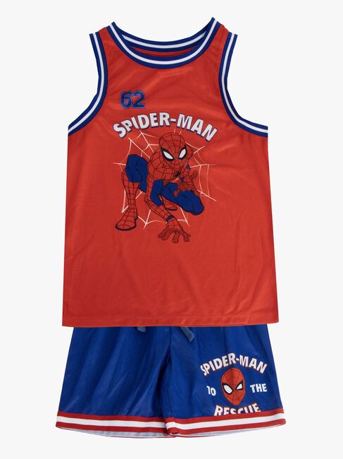 Marvel Spider-Man Singlet & Shorts Sport Sett, Blå/Rød