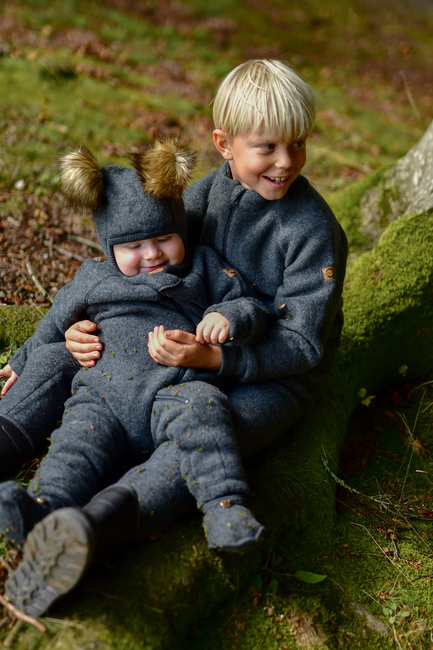 Mikk-Line Fleecejakke Merinoull, Anthracite Melange