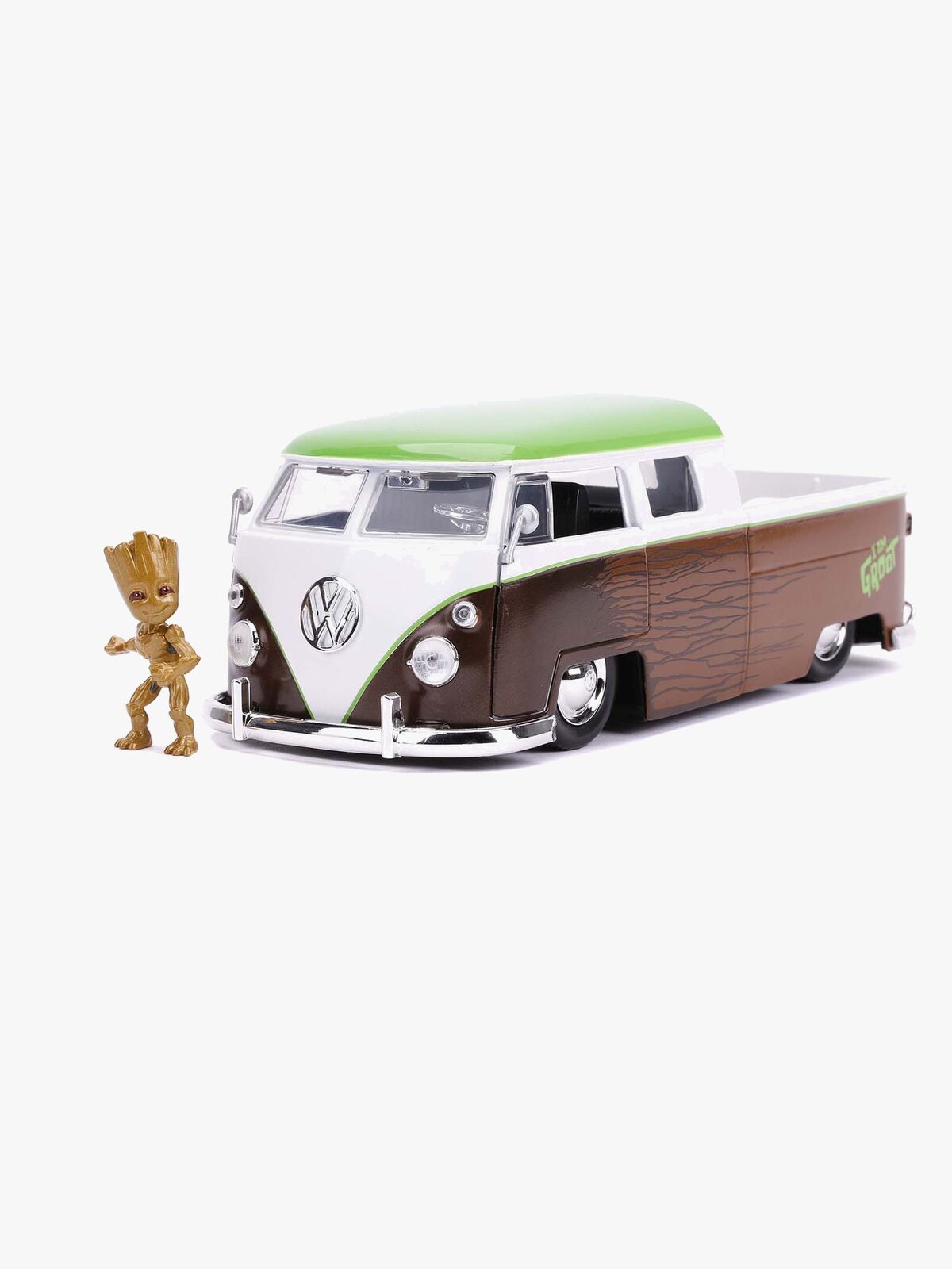 Jada Toys Marvel Bil med Figur Groot & Volkswagen Kombi Pickup 1:24
