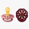 BIBS Boheme Smokk 2-Pack Lateks Str 1 Rund, Dusty Pink/Elderberry