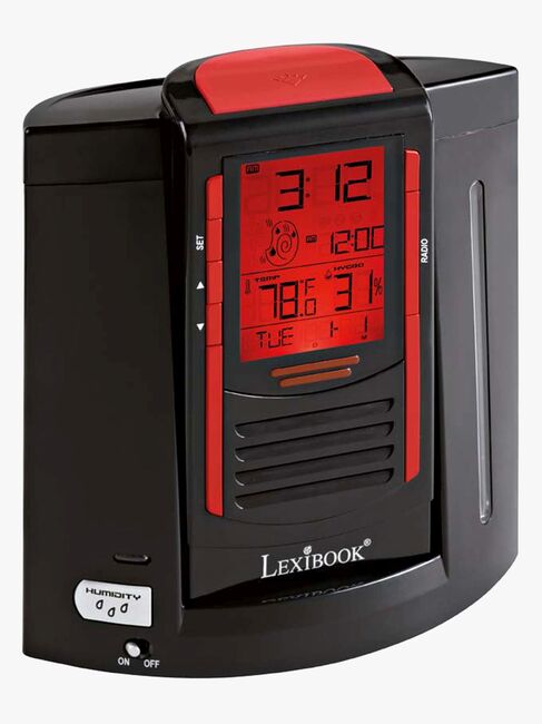 Lexibook Humidifier Vekkeklokke, Black/Red