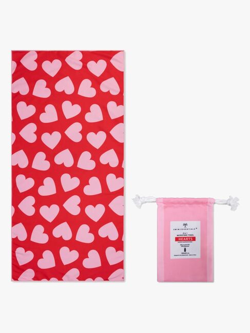 Swim Essentials Hearts Badehåndkle, Red