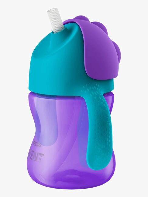 Philips Avent Sugerørkopp med Håndtak 200ml, Lilla/Turkis