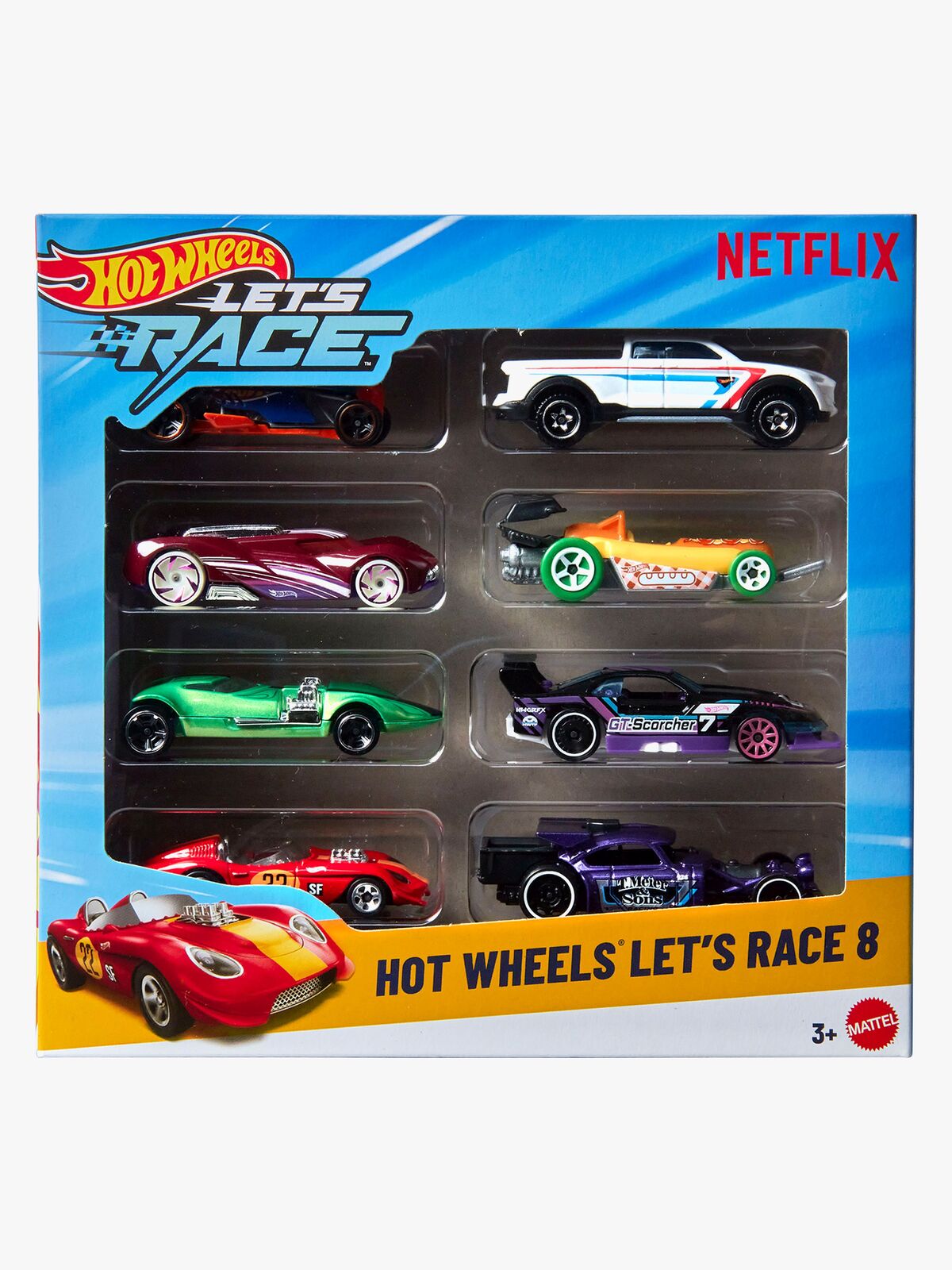 Hot Wheels Netflix Let's Race Biler 1:64 8-Pakk