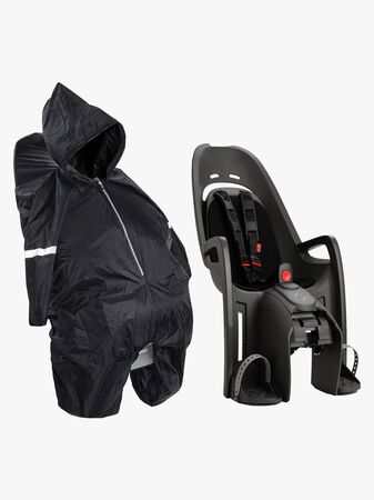 Hamax ZENITH Sykkelsete med Adapter Inkl. Regntrekk, Grey/Black