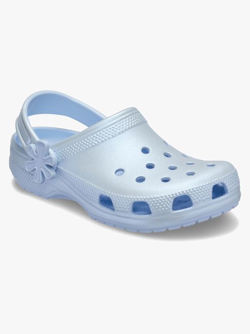 Crocs Classic Pearl Shine Tøfler, Blue Frost