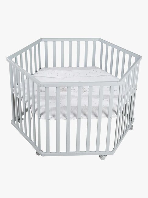 Roba Hexagon Lekegrind med Hjul, Star Magic Taupe