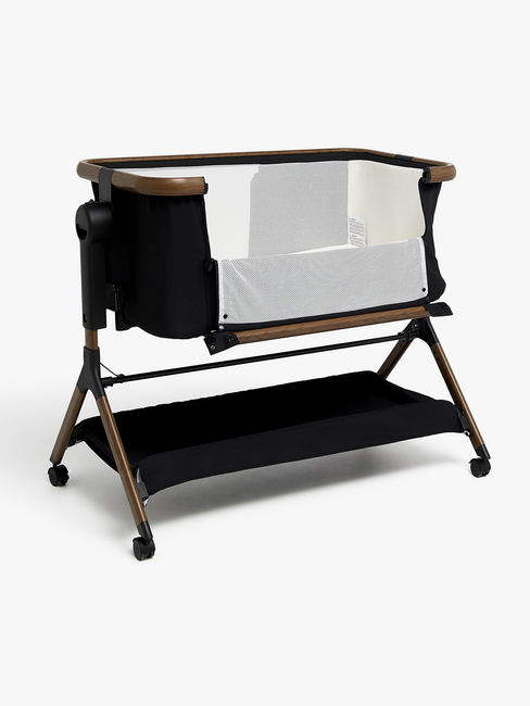 Beemoo CARE Luna Bedside Crib, Black/Ebony Oak