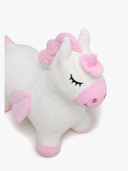 Cloudberry Castle Hoppedyr Enhjørning med Plysjtrekk, Hvit