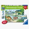 Ravensburger Puslespill Dinosaurer På Land og i Vann, 2x24 Brikker