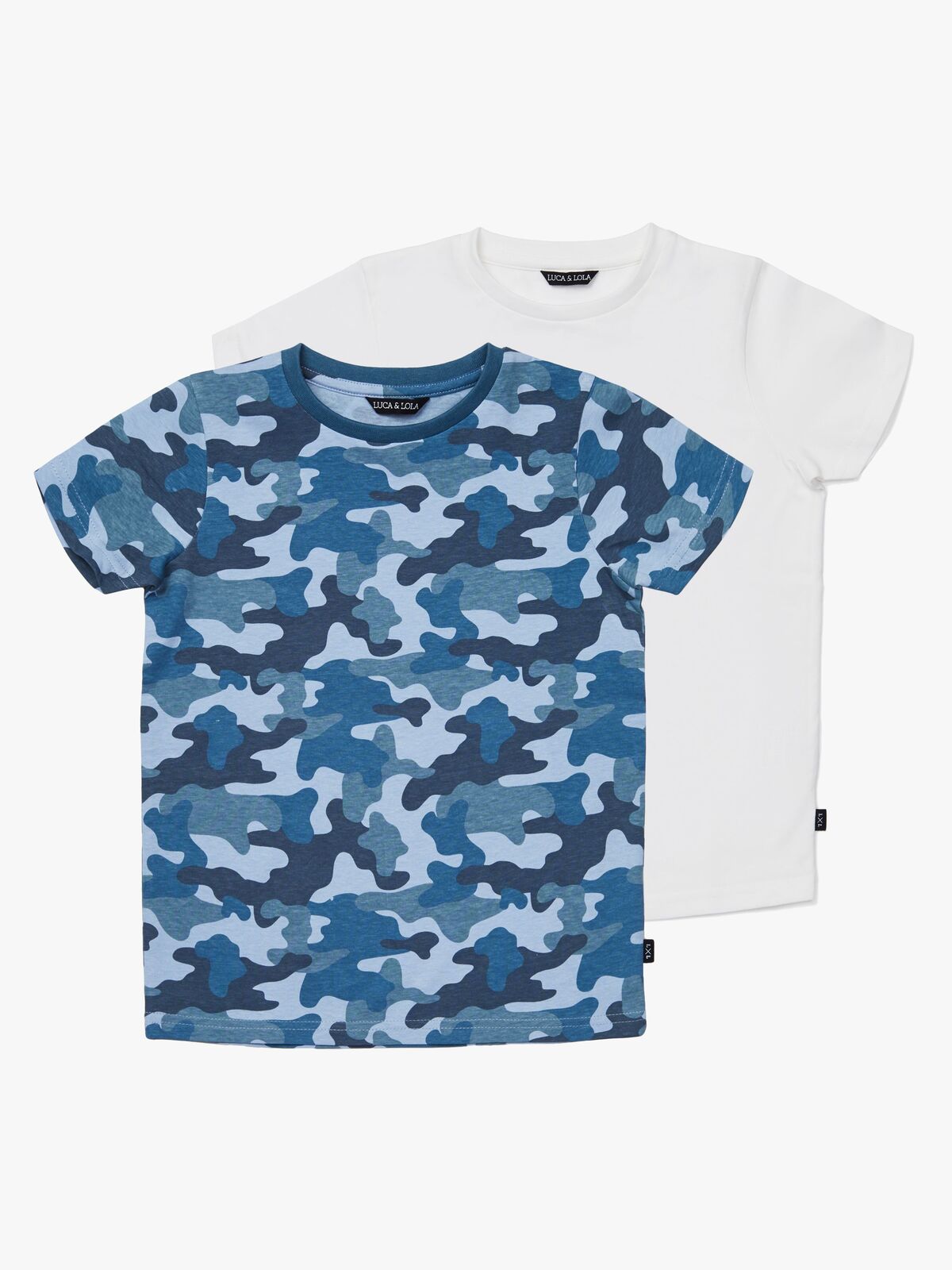 Luca & Lola San Marino T-Shirt 2-pack, Blue Camouflage/White