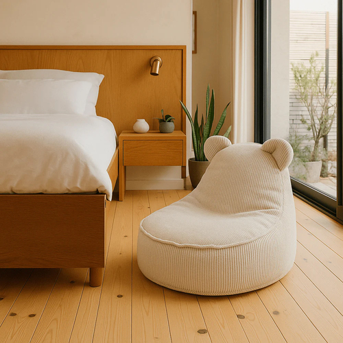 Meowbaby Slimcord Saccosekk Teddy, Beige