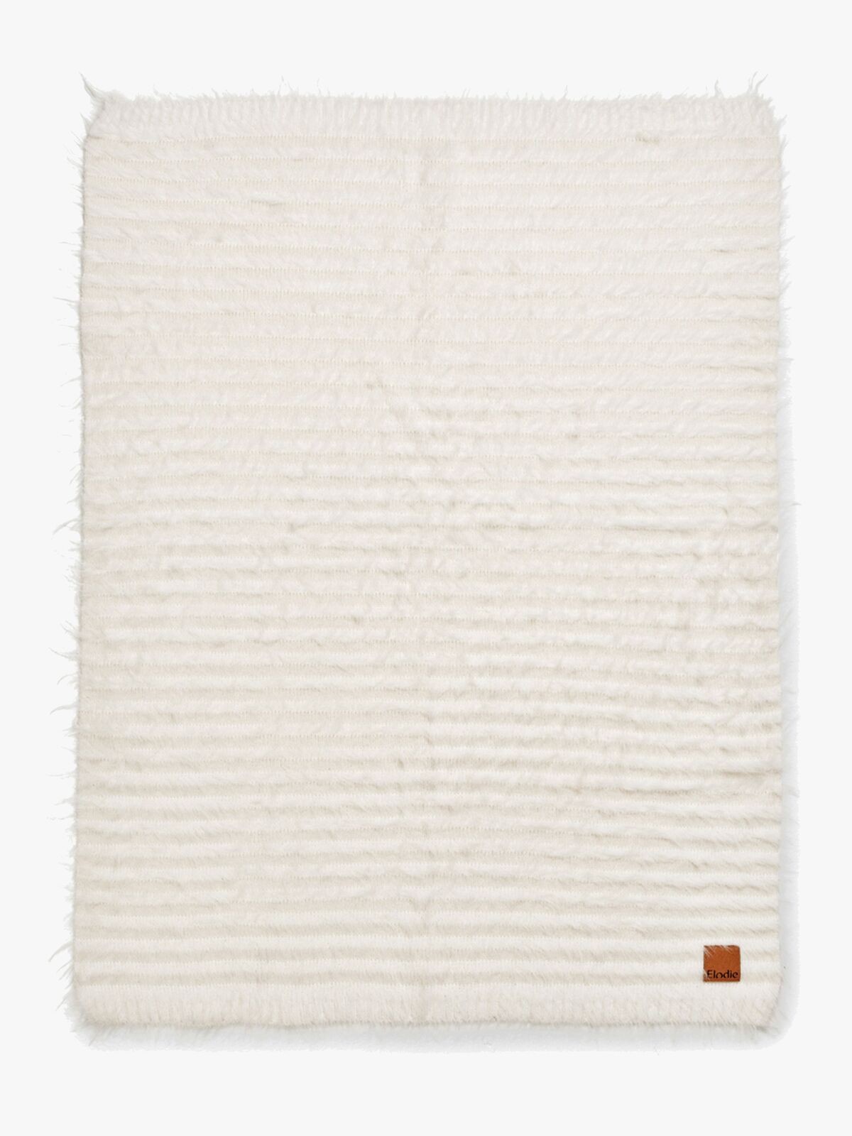Elodie Furry Knit Teppe, Vanilla White