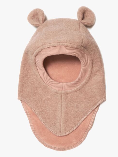 Huttelihut Balaklava Merinoull med Ører, Rose Melange