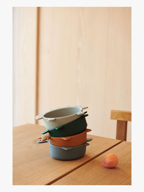 LIEWOOD Iggy Dino Skåler Silikon 4-Pack, Blue Multi