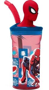 Marvel Spider-Man Vannflaske 3D Figur Tumbler 360 ml, Rød/Blå