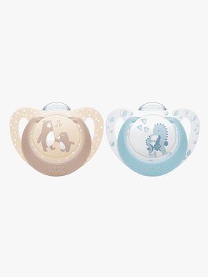 NUK First Choice Classic Smokk 2-Pakk Str 1, Bear/Seahorse