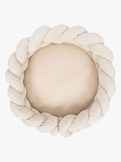 MeowBaby Bearly Babynest med Flettet Beskyttelse & Leketeppe, Cream