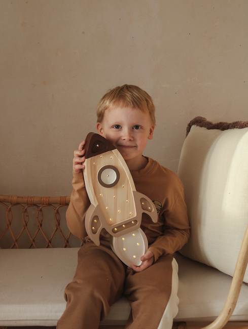Little Lights Lampe Romrakett, Cappucino Wood