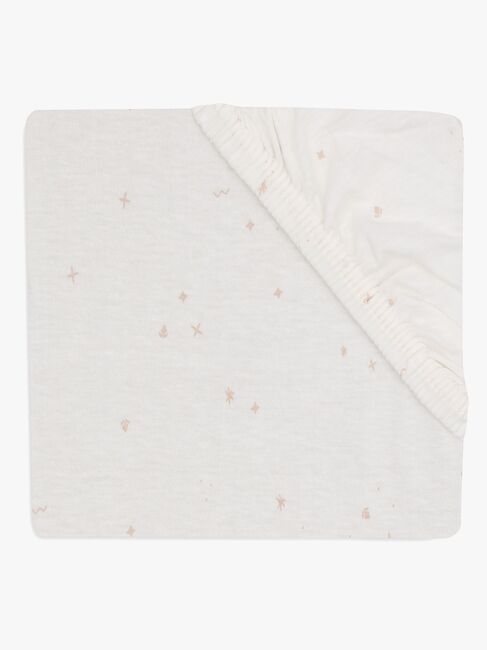 Jollein Stretchlaken Twinkling 60x120, Off white/Wild Rose